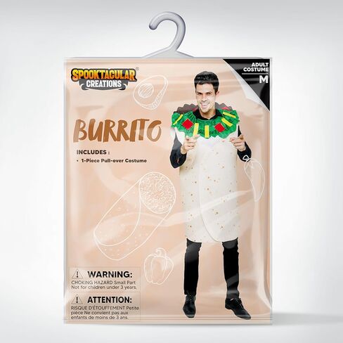 Spooktacular Creations Men Burrito Costume Adult, Fun Food Costume Outfit Set Halloween Costumes Party, Cosplay Party in Kuwait