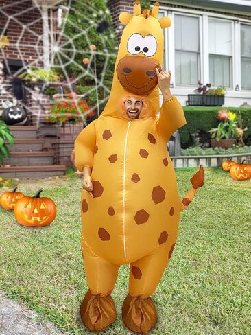 زي زرافة قابل للنفخ للهالوين من Camlinbo للنساء والرجال البالغين بجسم كامل ينفخ في الهالوين زي تنكري مضحك in Kuwait