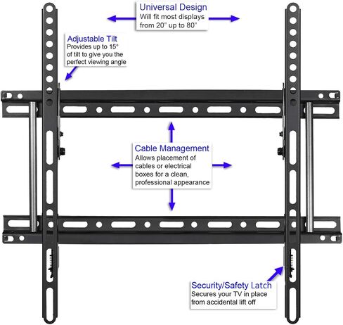 Cheetah APDAM3B Dual Articulating Arm TV Wall Mount fits 20-65" TVs, Newer Displays up to 83", 115lbs VESA 400 and 16" Studs, Low 2.7" Profile Extends to 14", Full Motion Tilt Swivel Mounting Bracket in Saudi Arabia