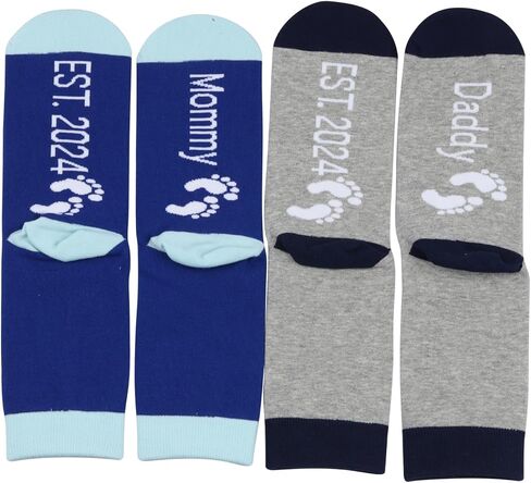 MBMSO New Parents Gifts Daddy Mommy Est 2024 New Mom and Dad Socks Pregnancy Reveal Gifts for Parent to be Gifts First Time in Kuwait