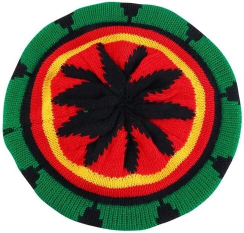 Unisex Jamaica Reggae Cap - Rasta Slouchy Beanie with Multi-Color Stripes, Comfortable Knit Hat for Men and Women in Saudi Arabia