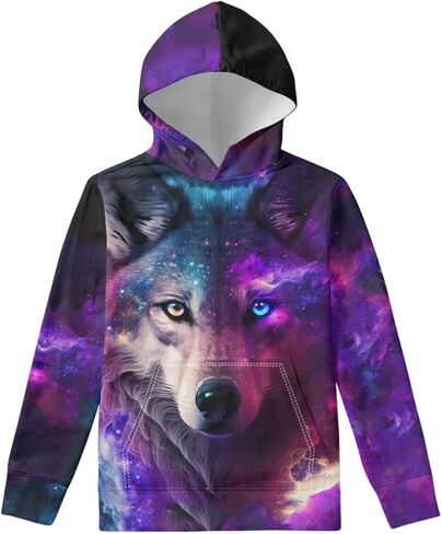 Upetstory Hoodies for Girls Boys Kids Long Sleeve Hooded Sweatshirt with Pockets Casual Pullover Tops S-XL in Kuwait