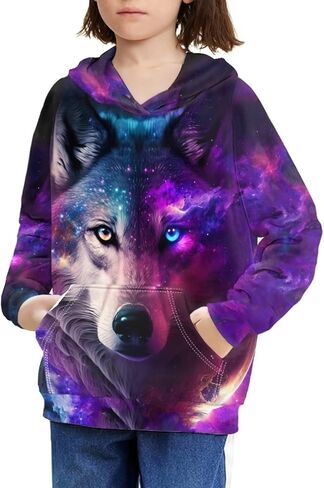 Upetstory Hoodies for Girls Boys Kids Long Sleeve Hooded Sweatshirt with Pockets Casual Pullover Tops S-XL in Kuwait