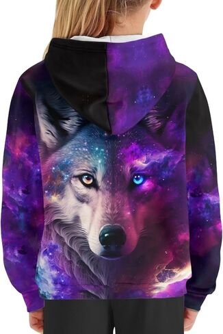 Upetstory Hoodies for Girls Boys Kids Long Sleeve Hooded Sweatshirt with Pockets Casual Pullover Tops S-XL in Kuwait