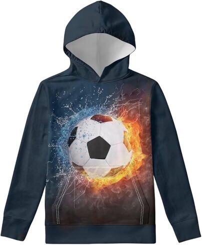 Upetstory Hoodies for Girls Boys Kids Long Sleeve Hooded Sweatshirt with Pockets Casual Pullover Tops S-XL in Kuwait