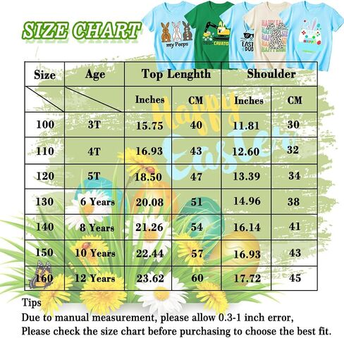 Boys Girls Easter Shirts Bunny Tshirt Short Sleeve Cotton Tee Funny Rabbit Graphic Tshirts 3-12 Years in Saudi Arabia