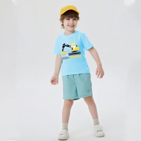 Boys Girls Easter Shirts Bunny Tshirt Short Sleeve Cotton Tee Funny Rabbit Graphic Tshirts 3-12 Years in Kuwait