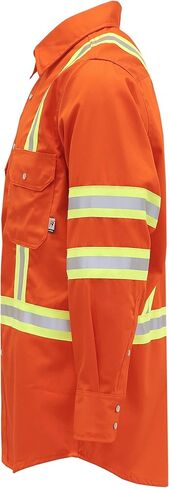 VATRENUS FR Shirts 7.5OZ High Visibility/High Vis Flame Resistant 100% Cotton Men's Pre-Washed Fire Retardant Work Shirt in Kuwait