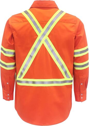 VATRENUS FR Shirts 7.5OZ High Visibility/High Vis Flame Resistant 100% Cotton Men's Pre-Washed Fire Retardant Work Shirt in Kuwait