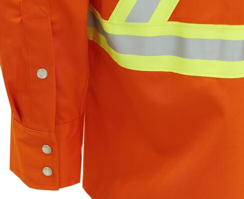 VATRENUS FR Shirts 7.5OZ High Visibility/High Vis Flame Resistant 100% Cotton Men's Pre-Washed Fire Retardant Work Shirt in Kuwait