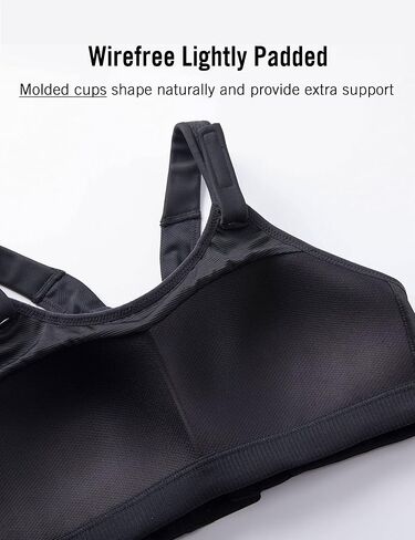 SYROKAN Women's Sports Bra High Impact Front Adjustable Support Lightly Padded Wireless Racerback Workout Running in Kuwait