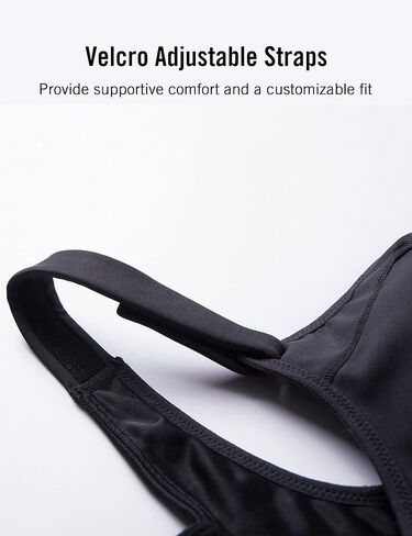 SYROKAN Women's Sports Bra High Impact Front Adjustable Support Lightly Padded Wireless Racerback Workout Running in Kuwait