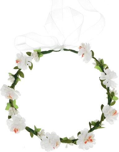 Women BOHO Flower Headband Berry Floral Crown Hair Wreath Garland Halo (Blue) in Saudi Arabia