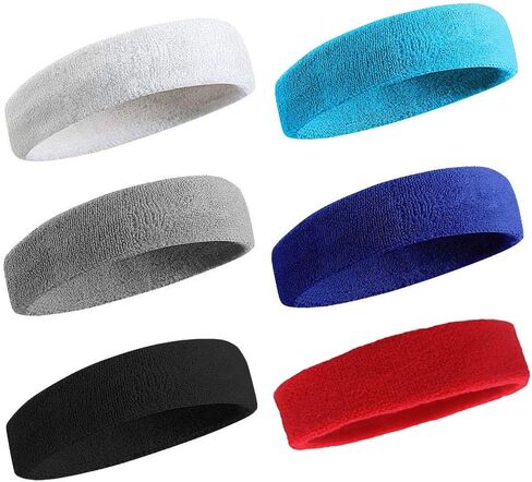Athletic Moisture Wicking Sweatband Headband Wristband for Men Women Sports in Kuwait