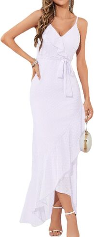 meilun Women's Fishtail Wedding Guest Dress with Bow-Knot Ruffle Cocktail Party Dress in Kuwait