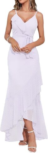 meilun Women's Fishtail Wedding Guest Dress with Bow-Knot Ruffle Cocktail Party Dress in Kuwait