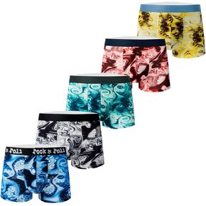 Men's Underwear Printed Boxer Briefs, Pack of 5, Assorted Colors and Patterns