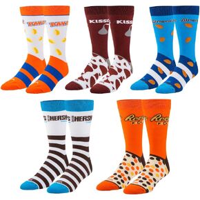 Cool Socks, Hershey's Candy Socks for Men, 5 Pair Gift Box Set, Fun Colorful