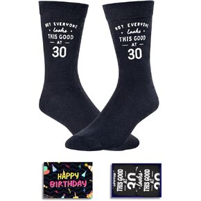 HAPPYPOP 30th Birthday Gifts for Men - Socks for 30 Year Olds, 30th Birthday Socks, Best Gifts for 30 Year Old Man Woman With Greeting Card
