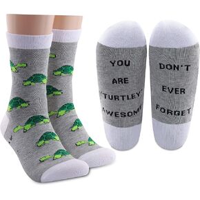 LEVLO Inspirational Turtle Gift Don’t Ever Forget You are Turtley Awesome Cotton Socks Graduation Birthday Gift