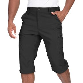 Mens Cargo Shorts Hiking Stretch Quick Dry Long Shorts Capri Golf Tactical Shorts for Men