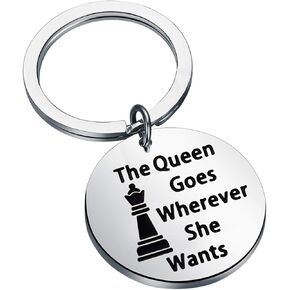 Chess Keychain Chess Player Gift Chess Lover Gift The Queen Goes Wherever She Wants Keychain
