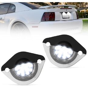 LED License Plate Light Compatible with Ford Mustang 2010-2014 Focus Fusion Flex 2009-2018 Taurus Lincoln Mercury 2008-2009 6000K White Tag Lamp Lights, Pack of 2