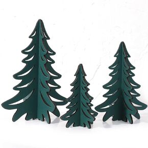 3 Pieces Wooden Christmas Tree 3D Crafts - Christmas Table Decor,Wood Home Table Decors for Christmas Holidays Parties Anniversaries Decorations,Alternative Christmas Tree, Nordic Christmas