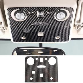 Soft Carbon Fiber Top Reading Light Cover Fit for Hummer H2 2003-2007, Roof Reading Light Trim Sticker, Auto Inner Front Reading Light Frame Decoration (Black)