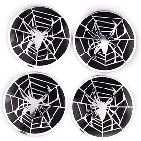 XDG 4PCS 56mm (2.2 Inches) Hub Center Trim Spider Web Circular arc Form 3D Stereo Aluminum Alloy Dust-Proof Anti-Rust Wheel Hub Caps Centre Cover Emblem Badge Stickers Car Styling Accessories (Black)