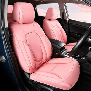 Leather Car Seat Covers Full Set Universal Seat Covers for Most 5-Seater Cars Sedans SUVs Crossovers Hatchback Luxury Faux Leather Car Seat Protector,Wine Red
