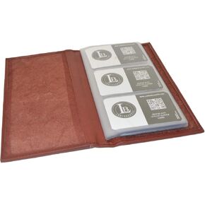 حامل كتب لبطاقات الائتمان للأعمال من الجلد التنفيذي من LB LEATHERBOSS منظم بطاقات احترافي - فتحات شفافة