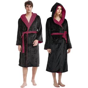Unisex Cosplay Bathrobe Magical Robe Flannel Cozy Night Robe Hooded Nightgown Homewear Sleepwear One Size Fit All
