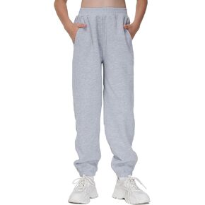 THE GYM PEOPLE Girl's Fleece Tapered Workout Sweatpants Warm Soft Athletic Joggers Pants with Pockets
