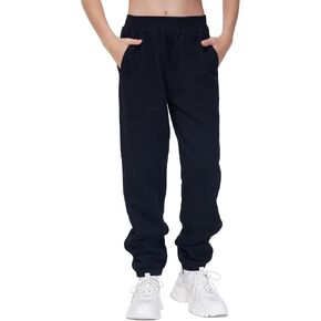 THE GYM PEOPLE Girl's Fleece Tapered Workout Sweatpants Warm Soft Athletic Joggers Pants with Pockets in Kuwait