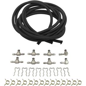 Diesel Fuel Injector Return Line Kit W/Clamps Clips Compatible with Chevy GMC 2004.5-2010 6.6L LLY LBZ LMM Duramax Engine,Replaces 97328733, 98062291,97359750
