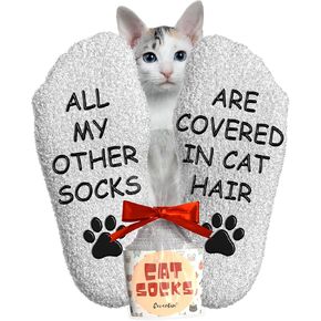 Cavertin Fuzzy Cat Socks with Gift Packaging, Cat Lover Gifts for Women & Men, Funny Cat Gifts, Cute Cat Mom Gifts