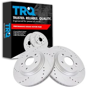 TRQ Performance Front Brake Rotor Set Compatible with 2015-2022 Hyundai 2016-2020 Kia