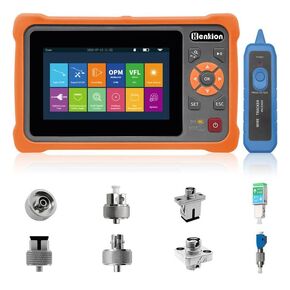 Henkion RSO-4000D Fiber Optic OTDR Tester SM 1310/1550nm 26/24dB 100km with 4.3inch IPS Touch Screen MonitorTester with VFL OPM OLS Event Map RJ45 Tracking Functions