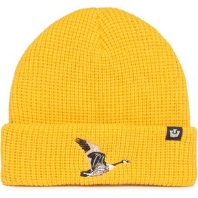 Goorin Bros. The Farm Unisex Acrylic Cuffed Beanie, Gold (Ribbed Goose), One Size