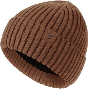 Winter Hats for Women Men, Fleece Lined Cuffed Beanie Winter Knit Wool Beanies Warm Chunky Hat
