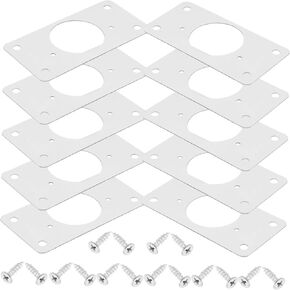 10Pcs Stainless Steel Hinge Repair Plate Bracket Kit for Door Reinforcement Durable Hinge Fixing Plates for Cabinets and Furniture Easy Installation with Mounting Screws