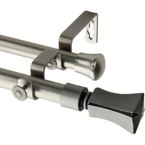 Rod Desyne Fort Double Curtain Rod, 120 by 170-Inch, Satin Nickel