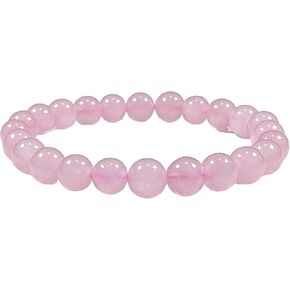 Certified Rose Quartz Stretch Bracelet, Heart Chakra, Libra Birthstone, 8mm Beads