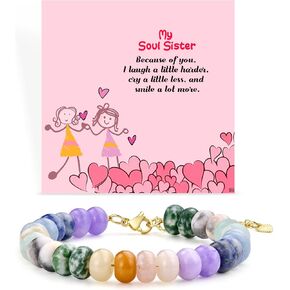 Bivei Gift Beaded Bracelets for Women - Inspirational Bracelet for Women and Mom, Daughter, Grandma, Natural Reiki Semi Precious Bracelets Inspirational Gifts for Wife Sister