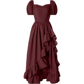 Abaowedding Women Renaissance Dress Cottagecore High Low Costume Dress