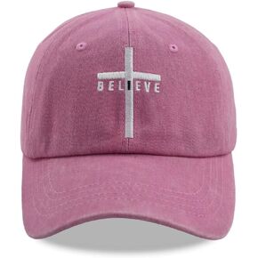 Christian Jesus Believe Hat, Embroidered Adjustable Cotton Religious Baseball Cap