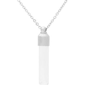 Xusamss Fashion Stainless Steel Glass Container Tube Ashes Urn Pendant Keepsake Cremation Memorial Necklace