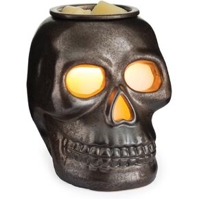 Candle Warmers ETC. Illumination Fragrance Warmer- Light-Up Warmer for Warming Scented Candle Wax Melts and Tarts or Fragrance Oils to Freshen Room, Gothic Skull