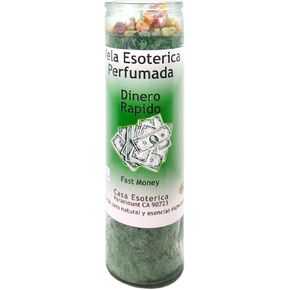 Fast Money-Palm Wax Spiritual Intention Spell Candle-[Green] | Vela CASA ESOTERICA PERFUMADA- (Dinero RAPIDO)